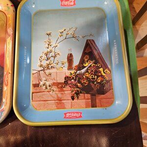 Two Coco Cola Serving Trays